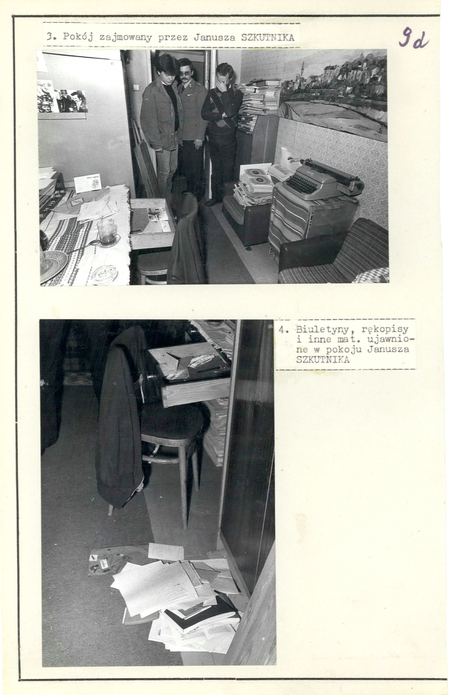 Likwidacja punktu poligraficznego w Rzeszowie, w mieszkaniu zajmowanym przez Janusza Szkutnika (czołowego działacza „SW” w Rzeszowie), 14 kwietnia 1983 r., Rz_0_52_914