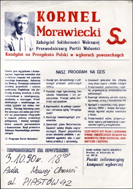 Plakat „Kornel Morawiecki”. Sygn. IPN Sz 432_6