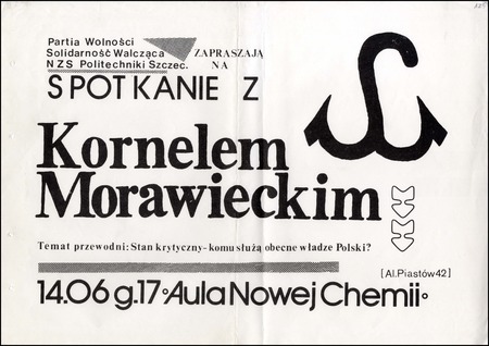 Plakat „Spotkanie z Kornelem Morawieckim”. Sygn. IPN Sz 432_6