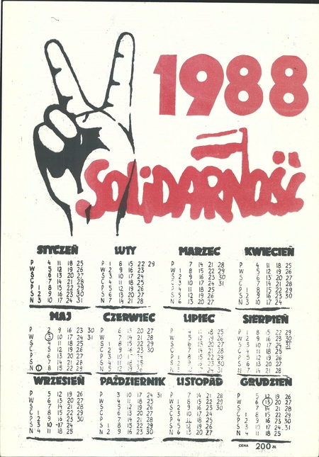 Kalendarz na 1988 r. Solidarność